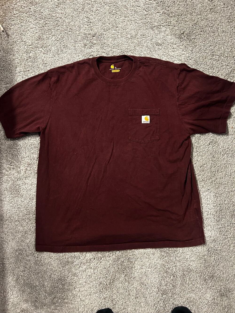 Carthart Original Fit Maroon(Port) Tee